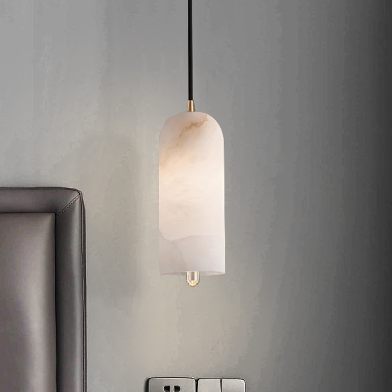 云石吊灯全铜卧室床头灯后现代简约创意个性设计师餐厅吧台全铜灯