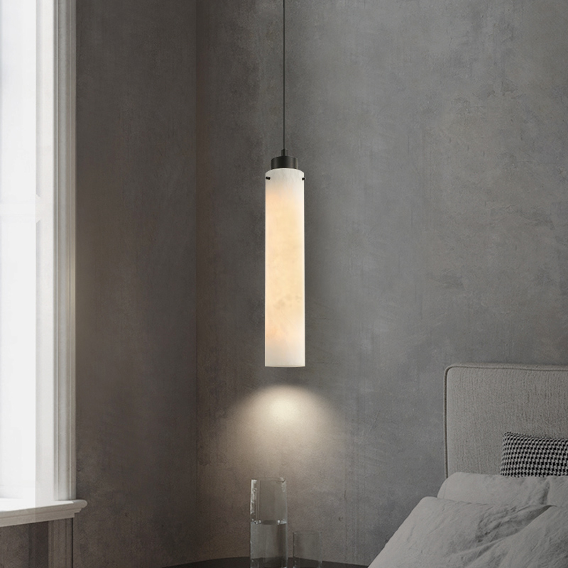 天然云石吊灯现代简约轻奢卧室床头小吊灯餐厅吧台设计师款大气