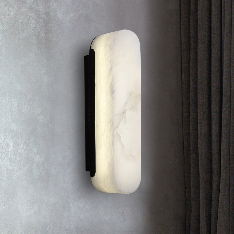 后现代创意天然云石壁灯全铜北欧客厅背景墙卧室书房楼梯过道灯具