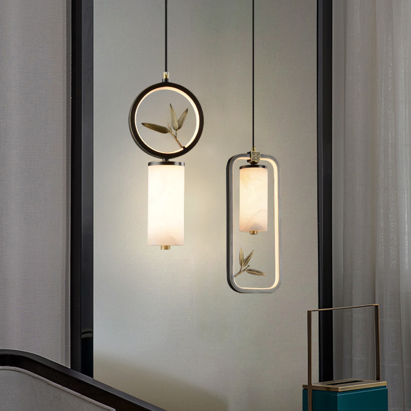 现代云石吊灯创意简约卧室床头灯单头全铜餐厅吧台西班牙高端灯具