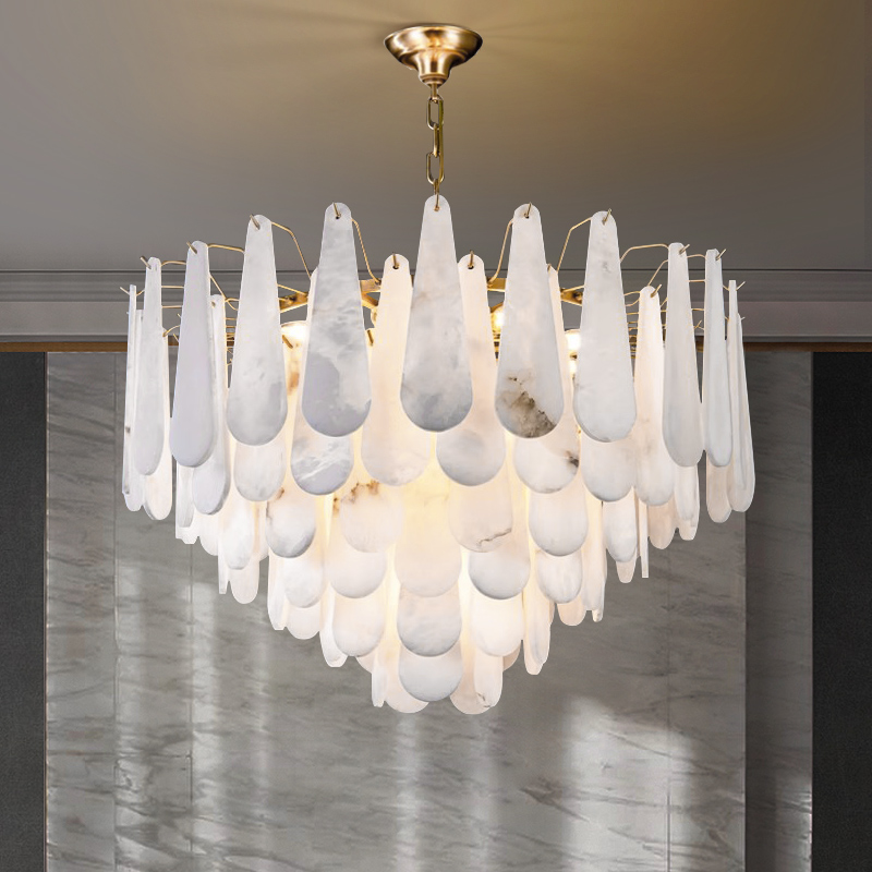 后现代艺术羽毛云石灯客厅吊灯北欧轻奢简约温馨浪漫餐厅网红灯具
