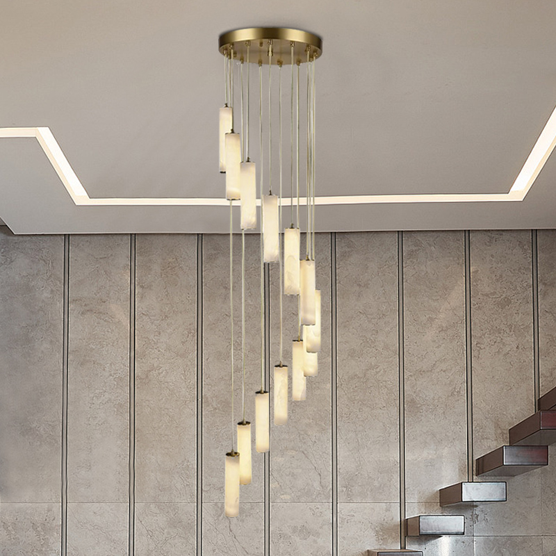 全铜云石吊灯现代简约单头吊灯设计师北欧餐厅玄关吧台楼梯吊灯