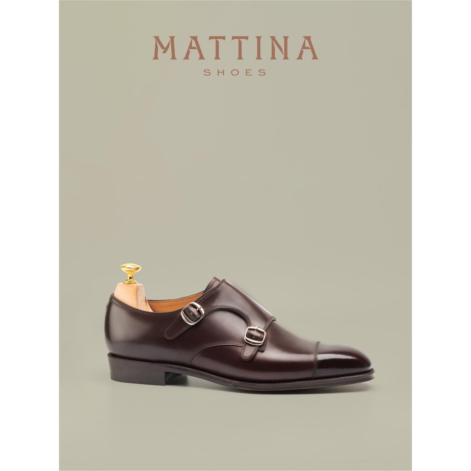 Mattina Weber男士手工真皮固特异正装搭扣鞋 双扣孟克鞋皮底皮鞋