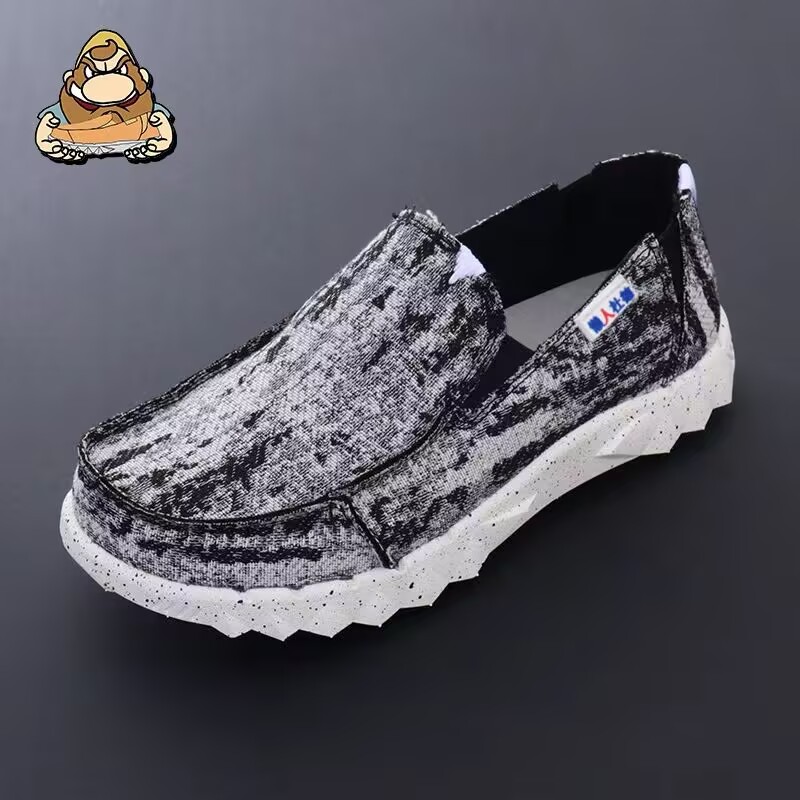 懒人杜德帆布鞋男士一脚蹬休闲春秋款低帮轻便百搭时尚懒人鞋