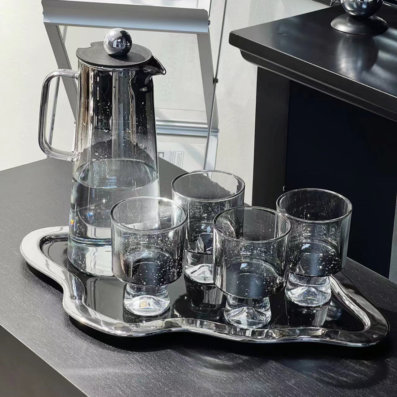 星空水杯套装家用客厅轻奢玻璃简约耐热水具待客ins茶杯茶壶组合