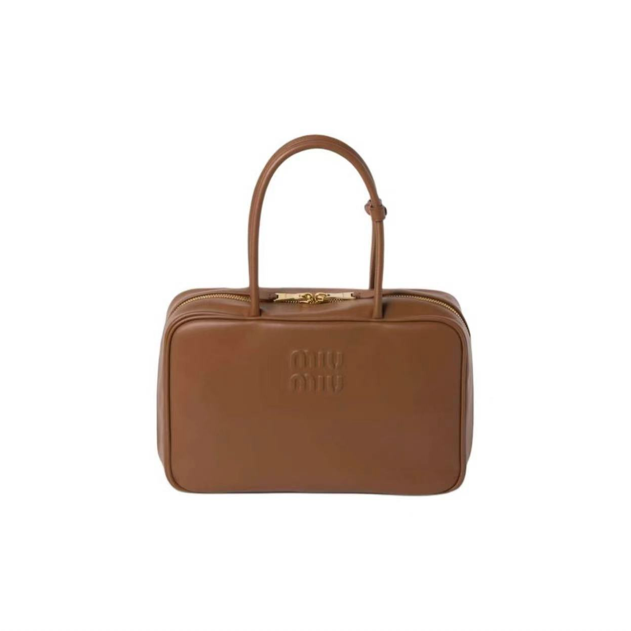 全新未使用 MIU MIU/缪缪 经典立体压花字母单肩斜挎手提包