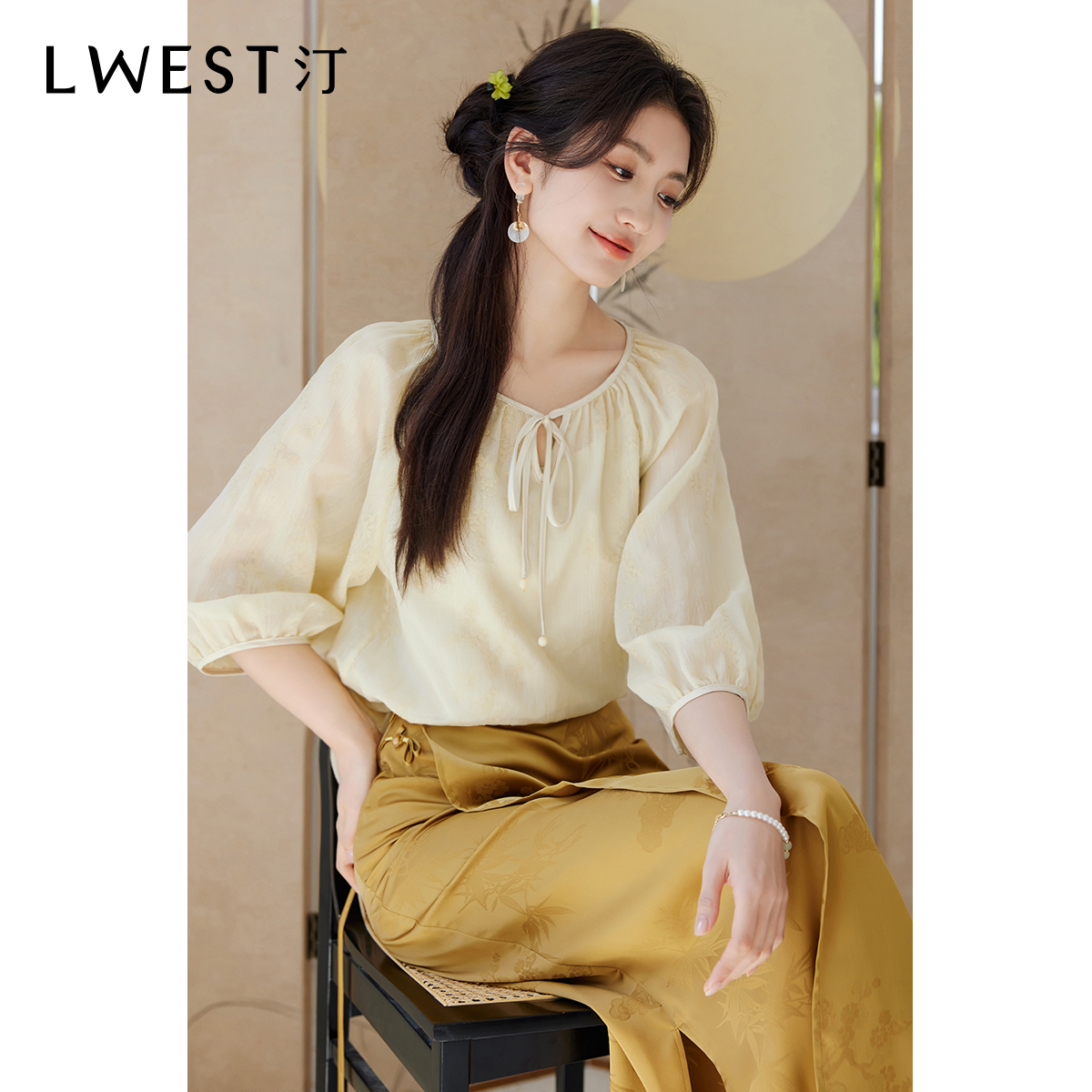 【品牌女装】朗文斯汀国风设计感气质衬衫DTYX4204C03128