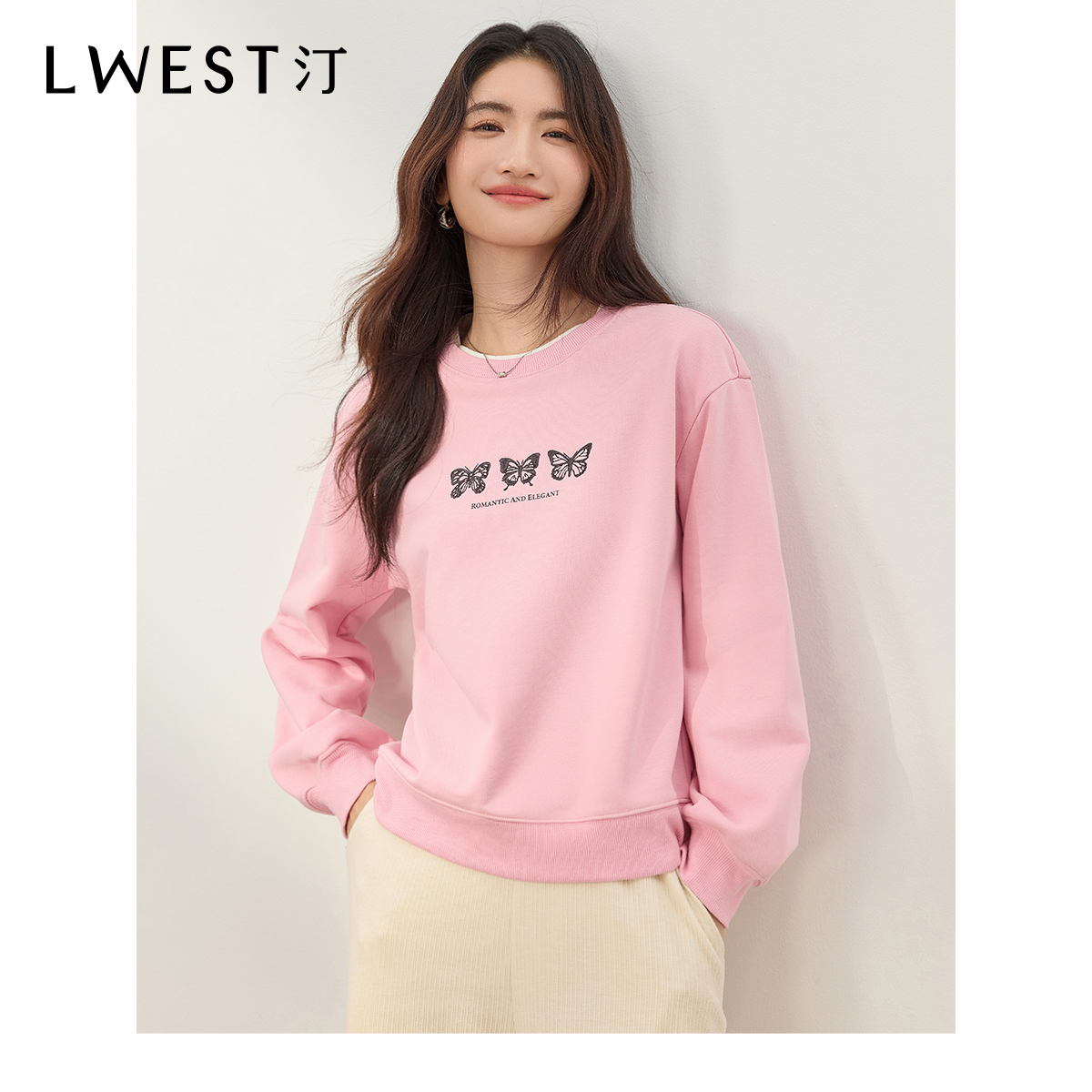 7400【马琦尧专属】朗文斯汀假两件拼接印花卫衣DTYS4509A07400