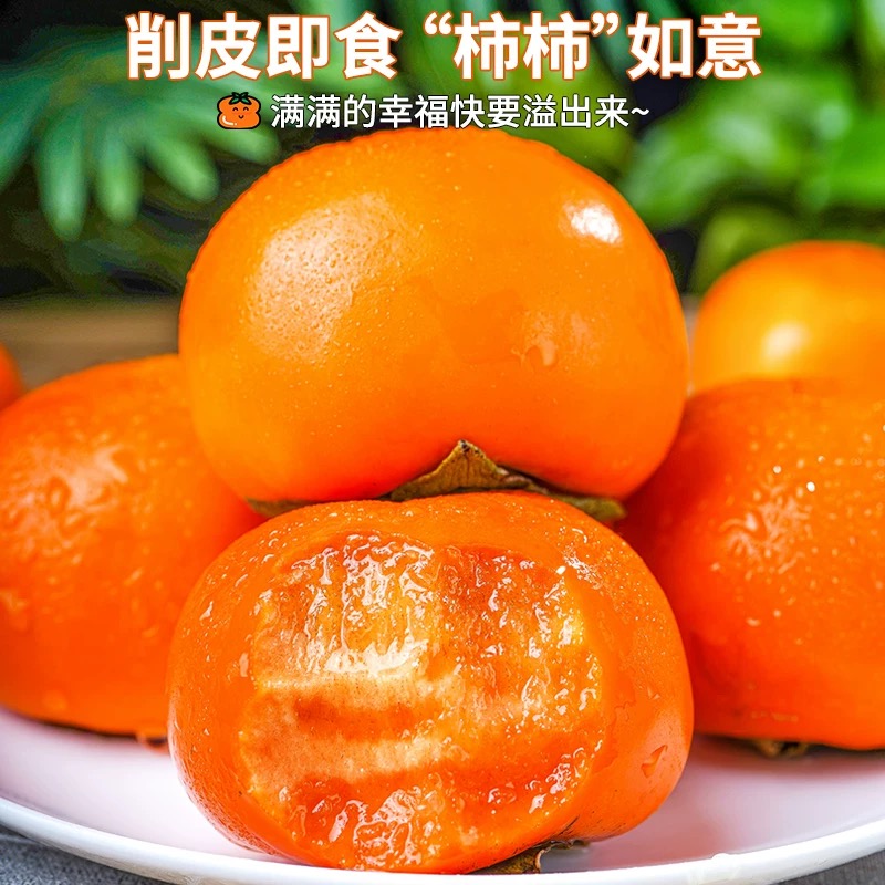 包邮S精品脆柿桂林高山孕妇应季全甜冰糖巧克力脆柿新鲜水果当季