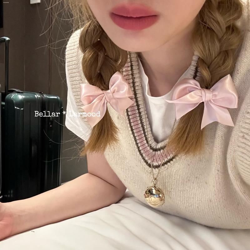 时尚缎带蝴蝶结发夹百搭设计小众甜妹发卡侧边显白质感少女碎发