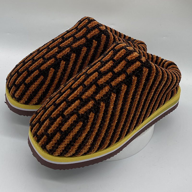 手工上线水貂毛布面拖鞋 冬季保暖防滑柔软舒适居家必备棉拖鞋