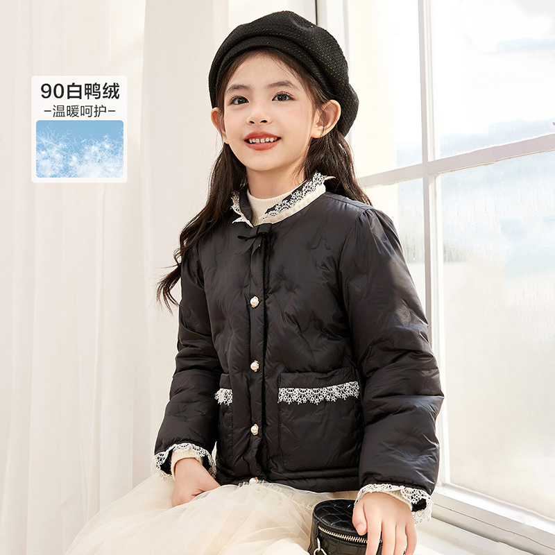 【90绒子】笛莎童装儿童羽绒服秋冬中大童洋气小香风外套-932346903