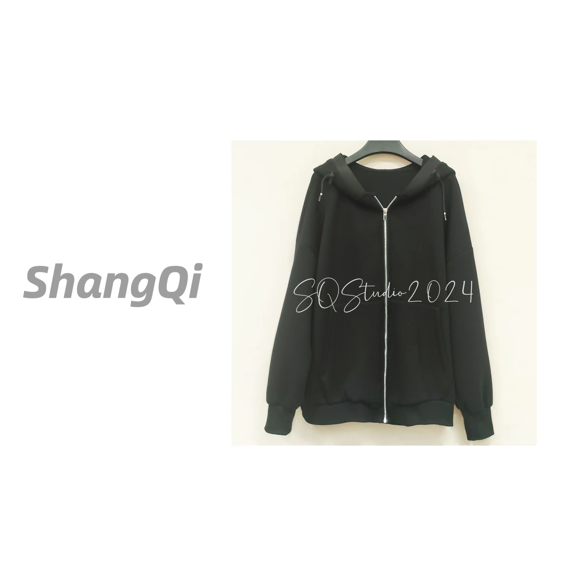 【泰勒卫衣】时尚气质百搭收腰显瘦黑色外套--A771卡码拍小