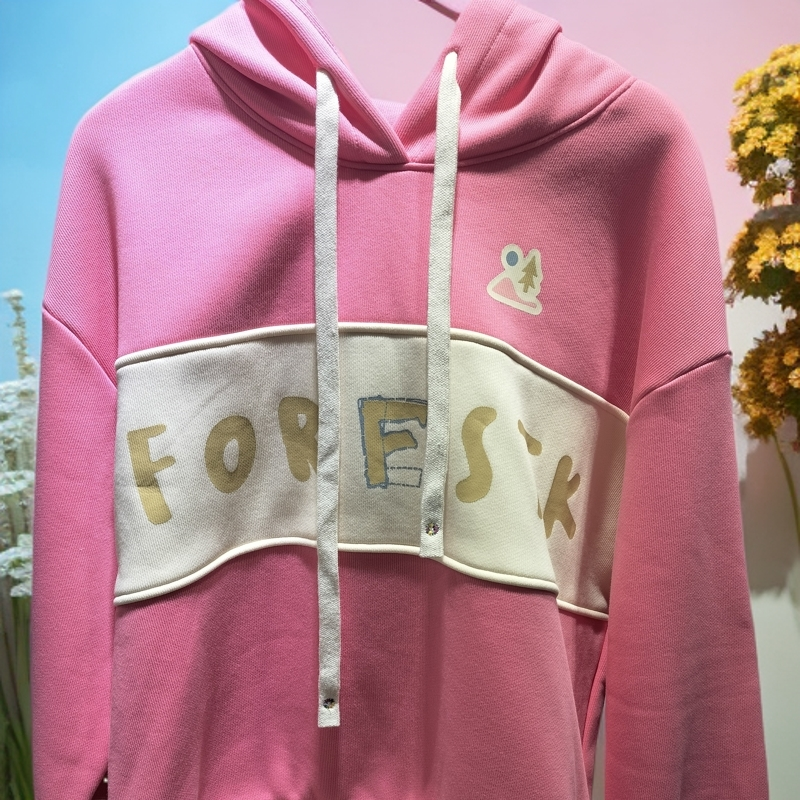 时尚宽松加绒卫衣女秋冬连帽休闲百搭上衣