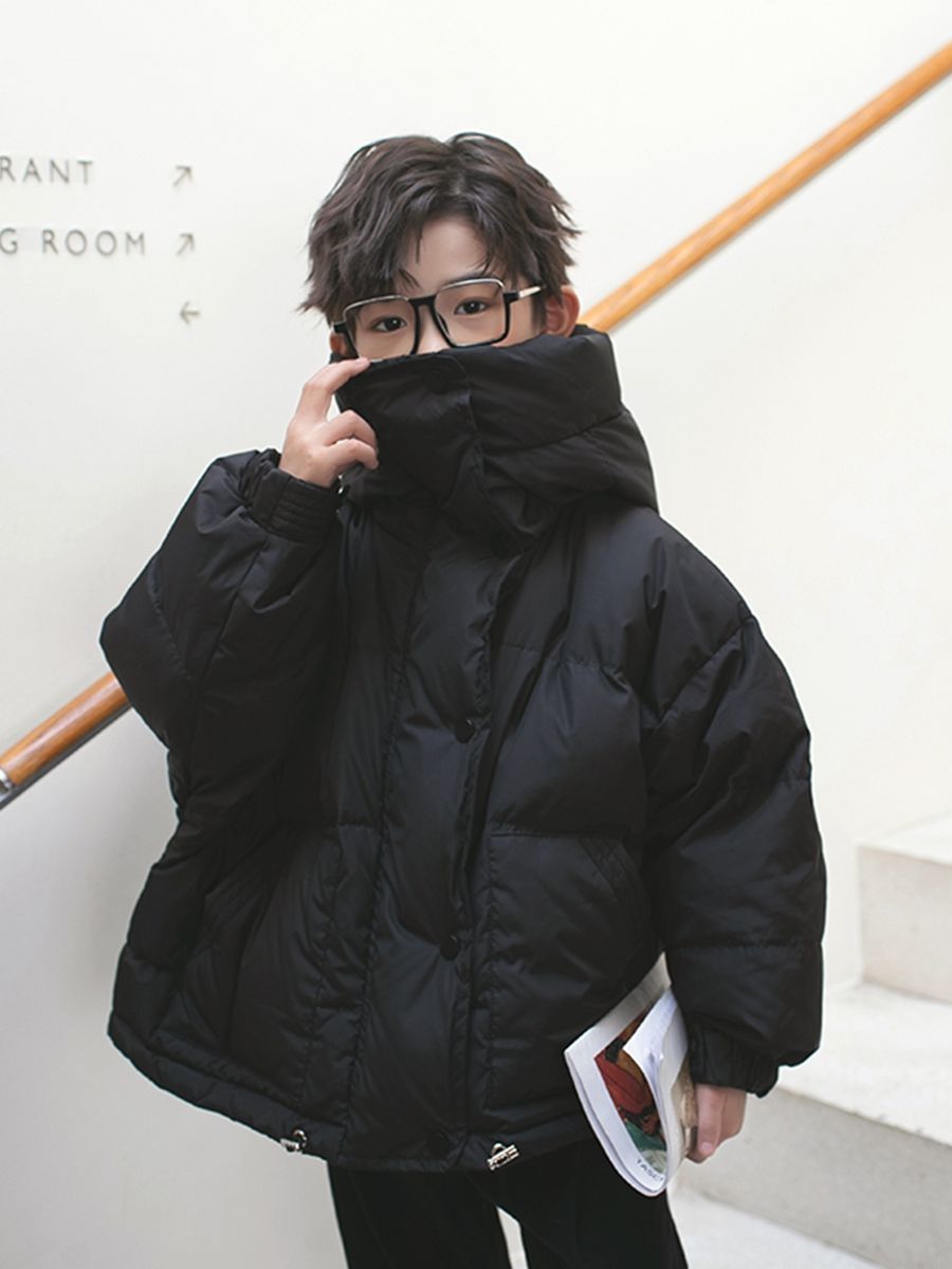 儿童冬季新款潮流时尚大方男童短款中大童外套加厚羽绒服潮