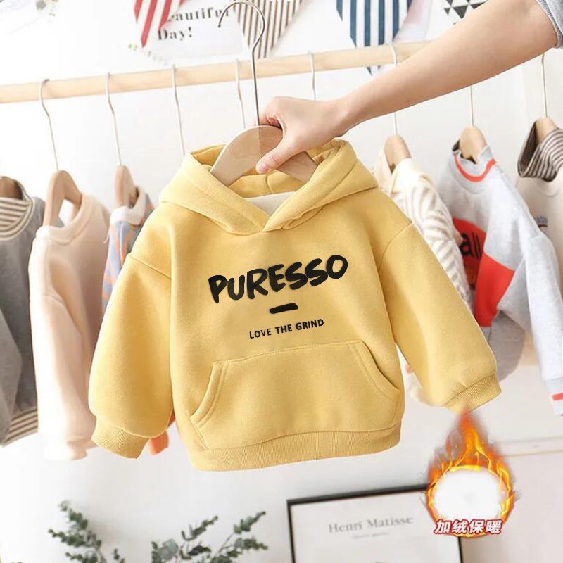 男女童秋冬加绒加厚连帽卫衣2022新款秋装宝宝中小童洋气童装上衣
