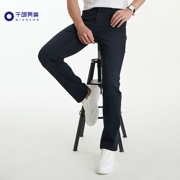 【186】春秋防风保暖厚款牛仔男裤