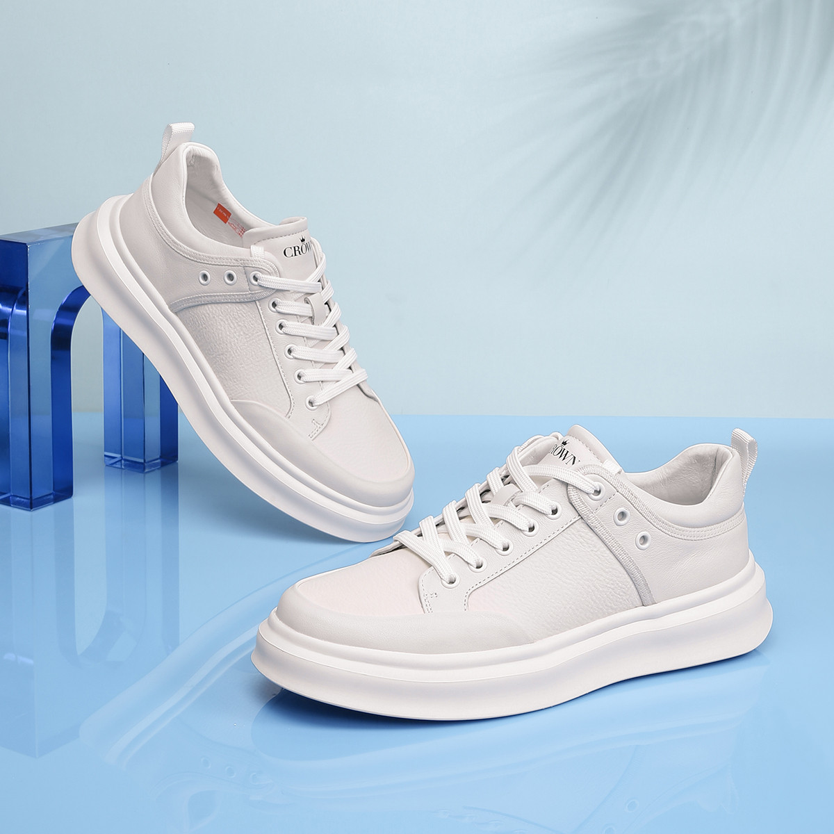 CROWN 皇冠轻底舒适户外潮鞋夏季小白鞋板鞋百搭时尚透气男士