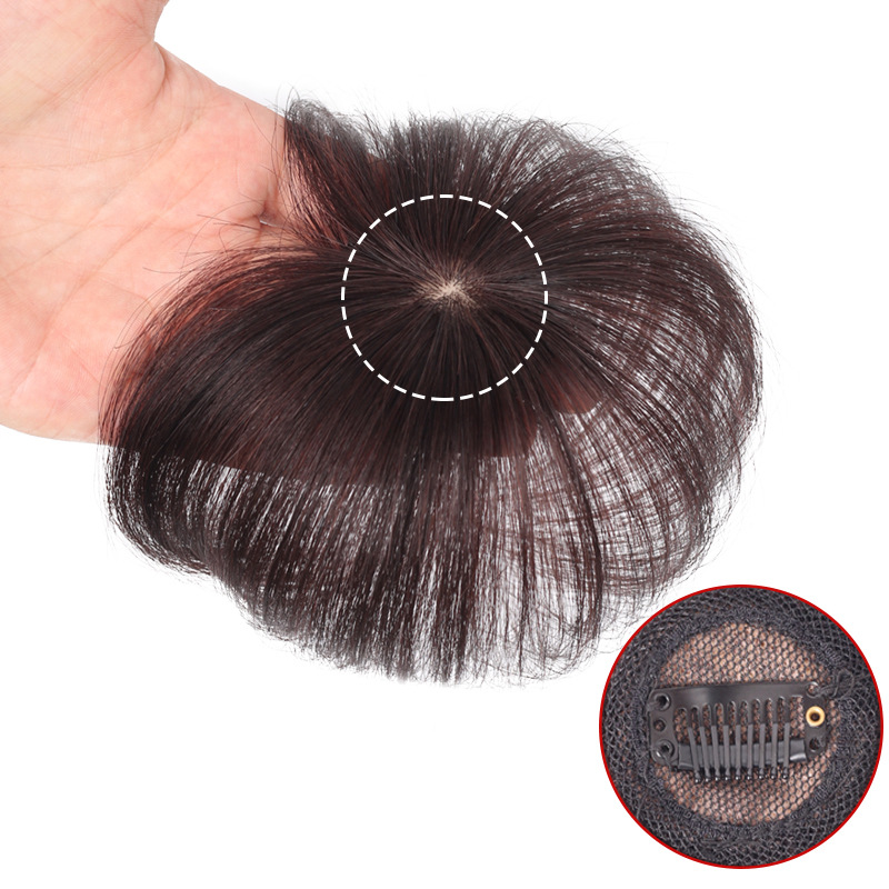 【刘海片真人发丝】一片式真发头顶补发片女头发稀少遮盖白发蓬松