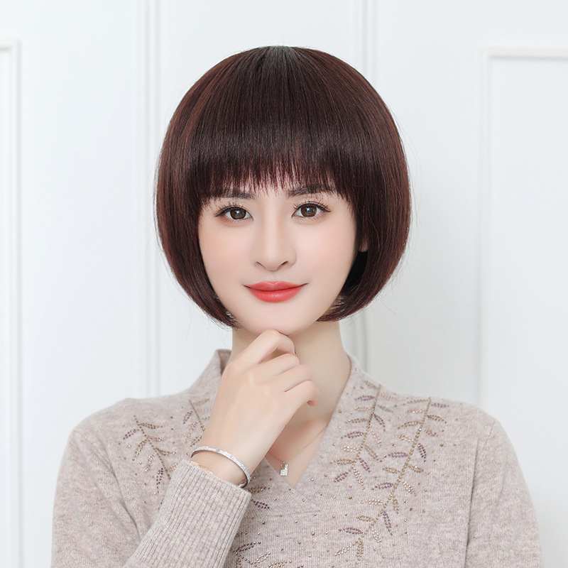 【真人发丝头套】时尚减龄透气波波头俏皮可爱全头套许昌轻薄假发