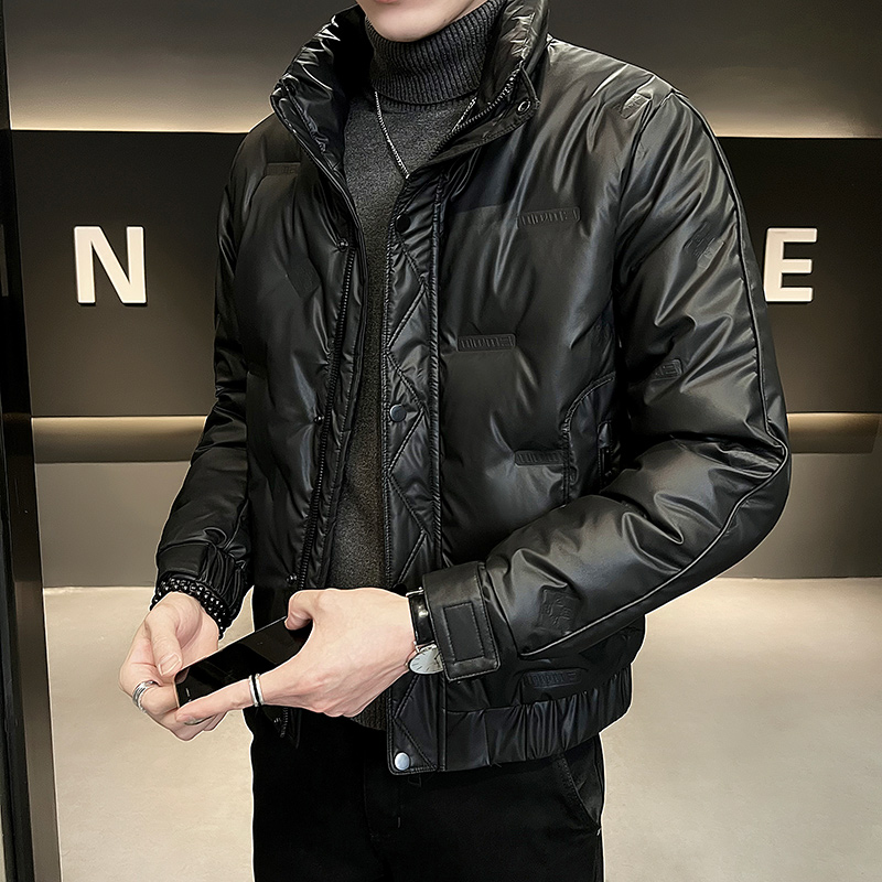 bnhx秋冬立领短款轻薄羽绒服男士2024新款痞帅修身保暖白鸭绒外套