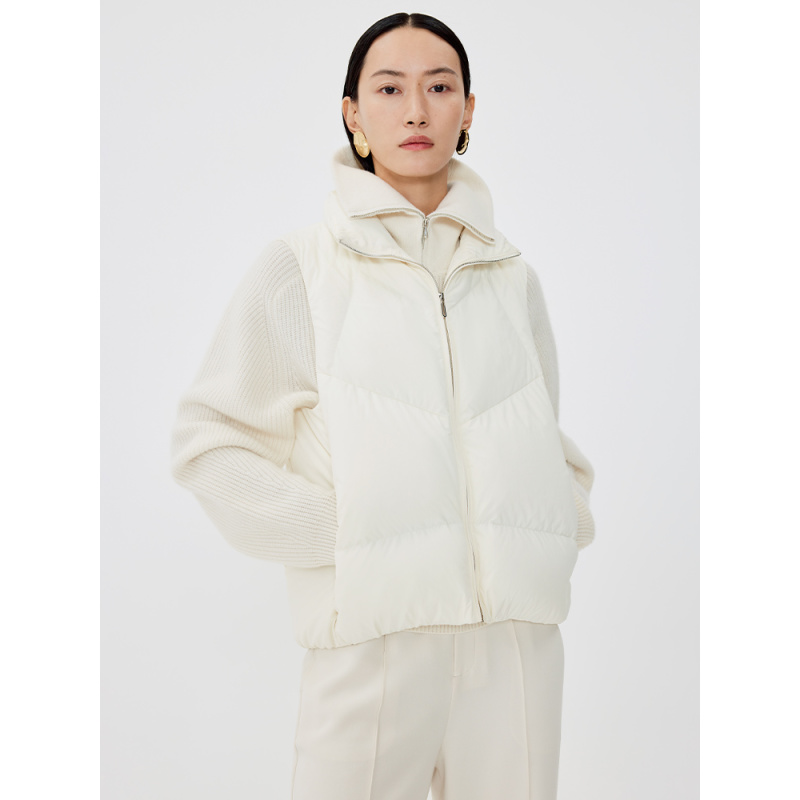 寺山文也 芙朵/奶里奶气95白鹅绒立领短款秋冬叠搭羽绒马甲女