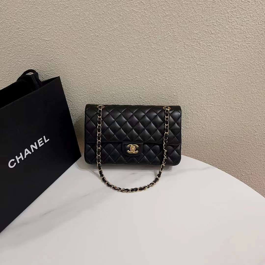 95新  蔚蓝/Chanel 香奈儿/黑金羊 中号 CF 链条包 98新/超难买