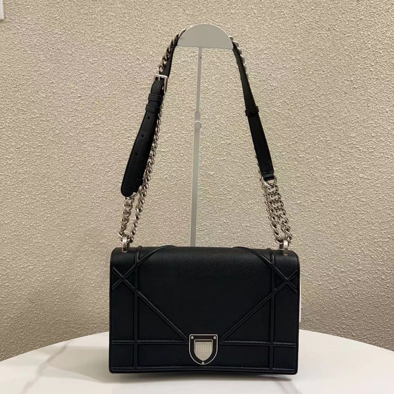 99新  蔚蓝/Dior 迪奥/黑银 中号 盾牌 单肩包/超难买