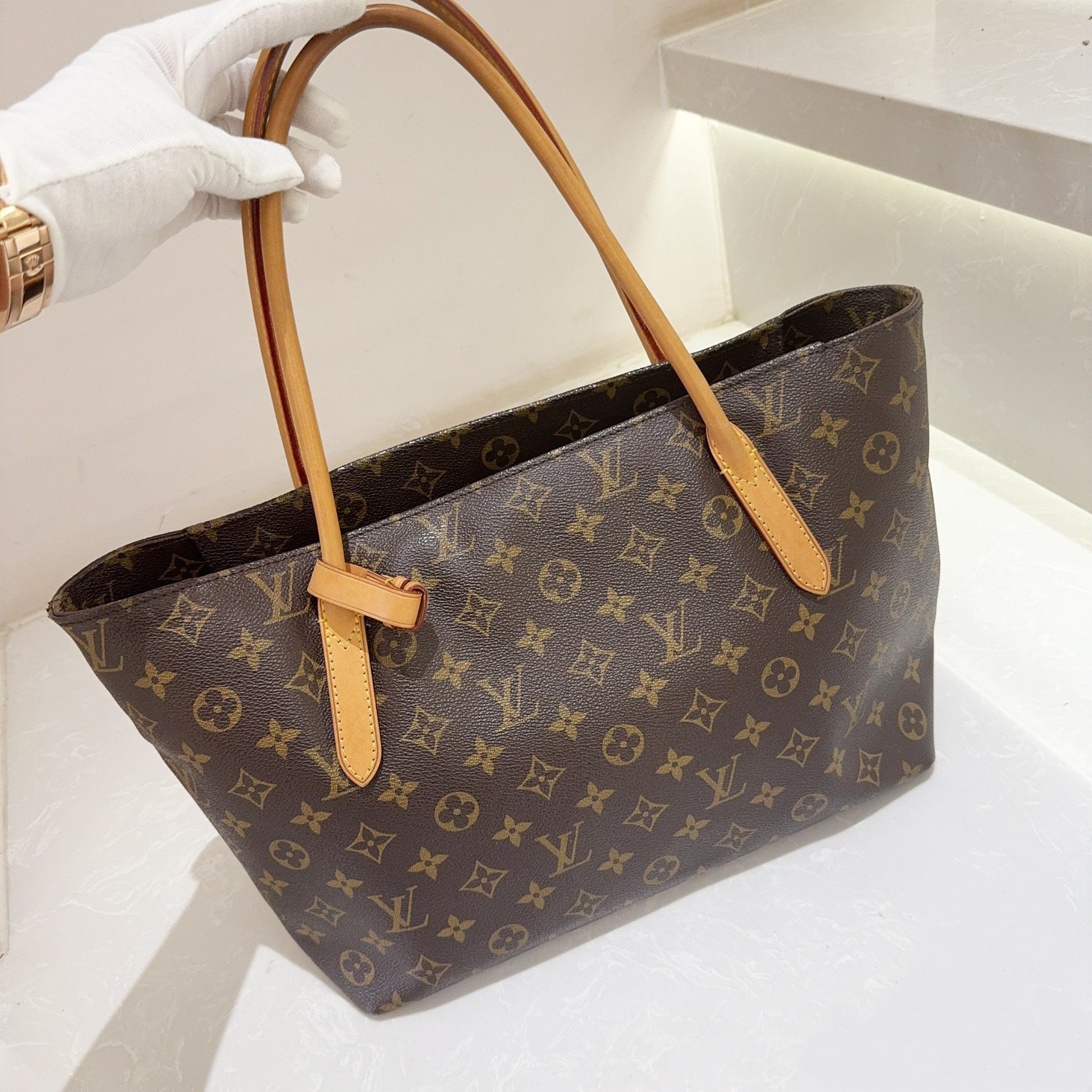 95新 LouisVuitton/路易威登 蔚蓝/经典老花 Raspail 托特