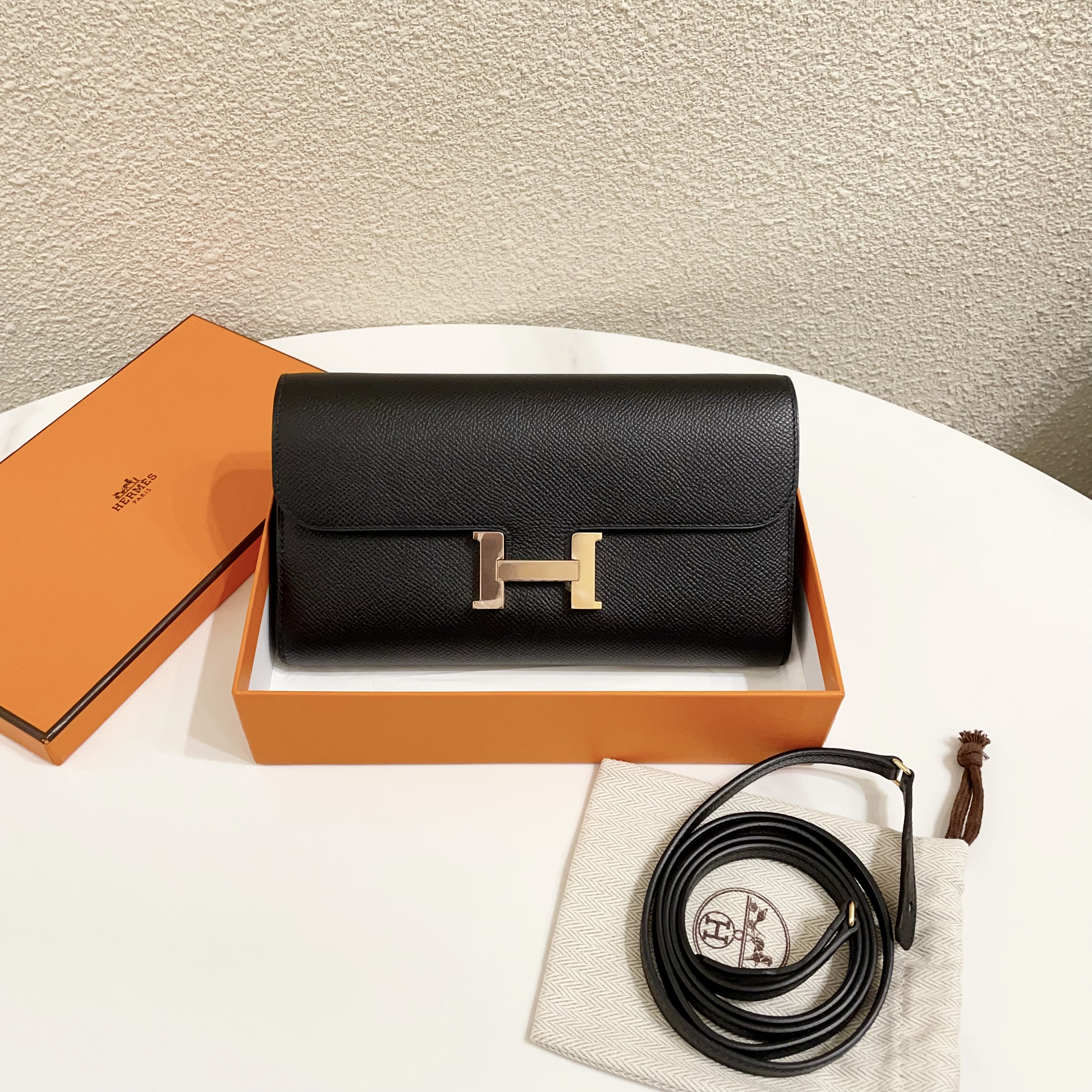 全新未使用  蔚蓝/Hermes 爱马仕/黑色 玫瑰金扣 康康togo/超难买
