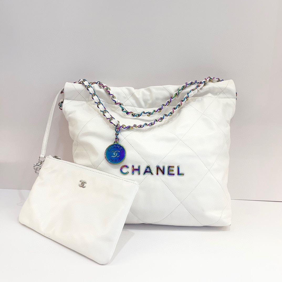 99新 Chanel/香奈儿 7姐专场/白色人鱼姬链条 22bag 小号