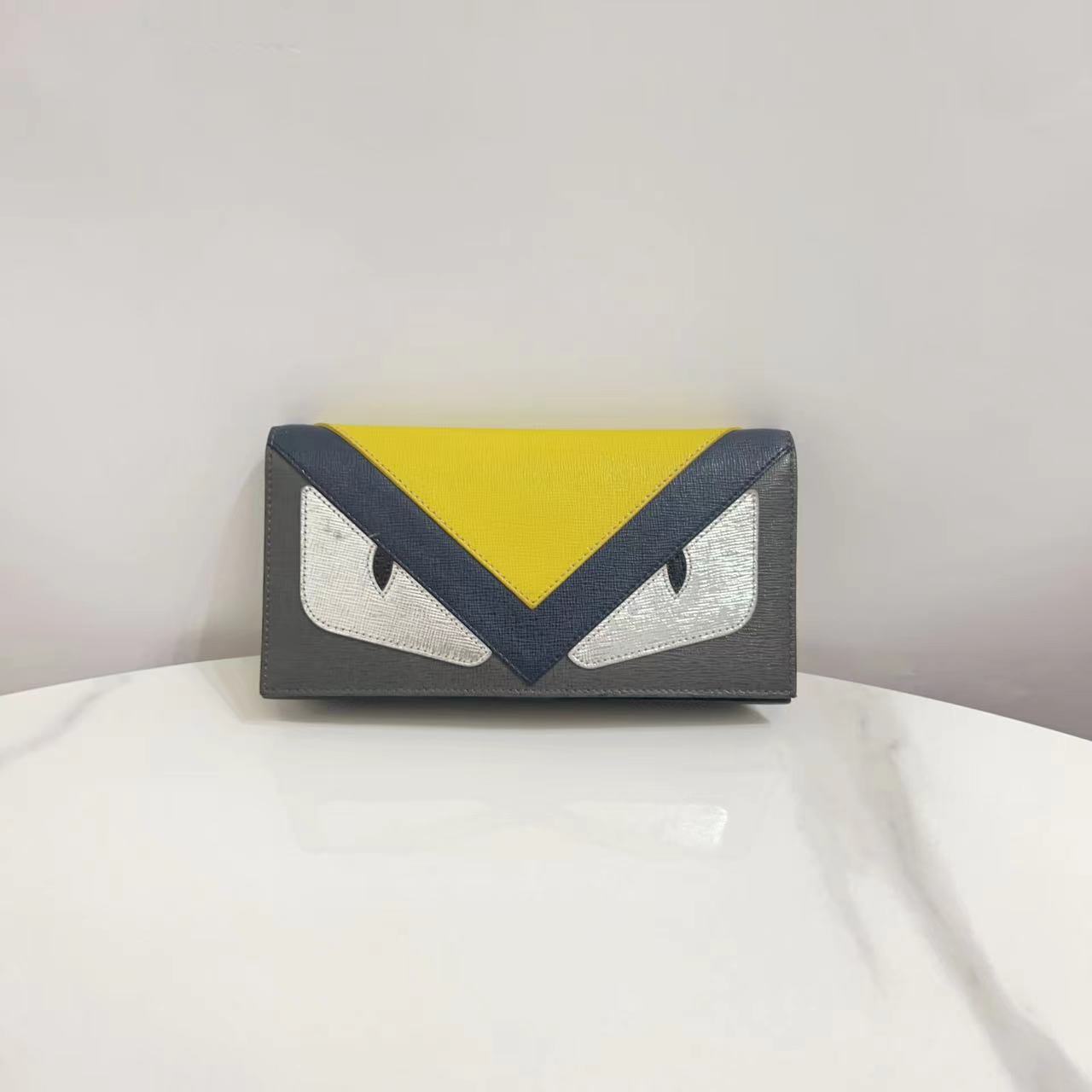 95新  7姐福利 /Fendi 芬迪/拼色 小怪兽 长钱包/福利品