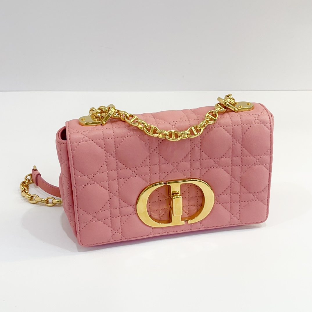 99新 DIOR/迪奥 7姐专场/芍药粉 藤格纹  Caro 链条包