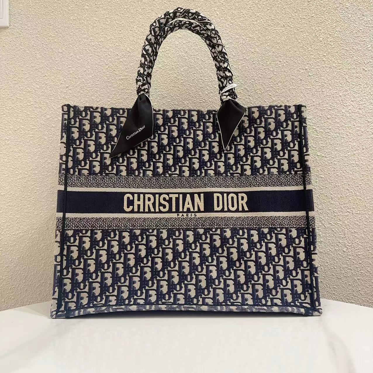 95新  蔚蓝/Dior 迪奥/大号 老花 tote 托特包 /98新