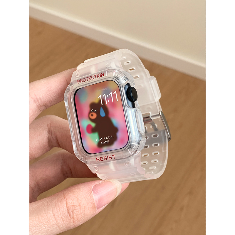 serisewatch适用apple watch8表带苹果手表透明一体保护壳运动型