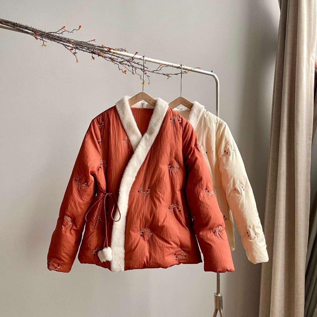 604《长安雪》设计师冬季新款立领保暖复古百搭气质款羽绒服