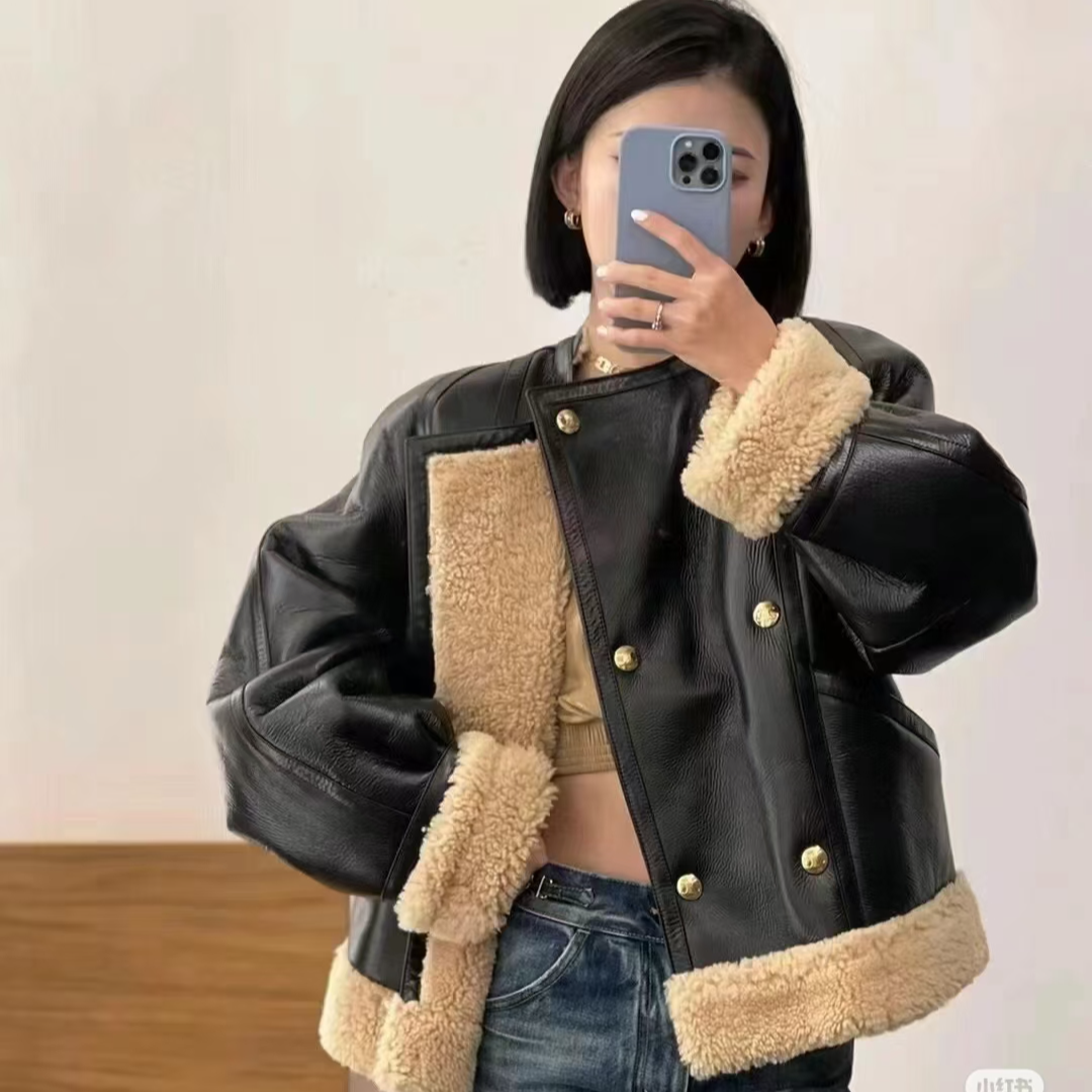 女款气质百搭皮毛一体加绒加厚外套（实际具体以直播间为准）