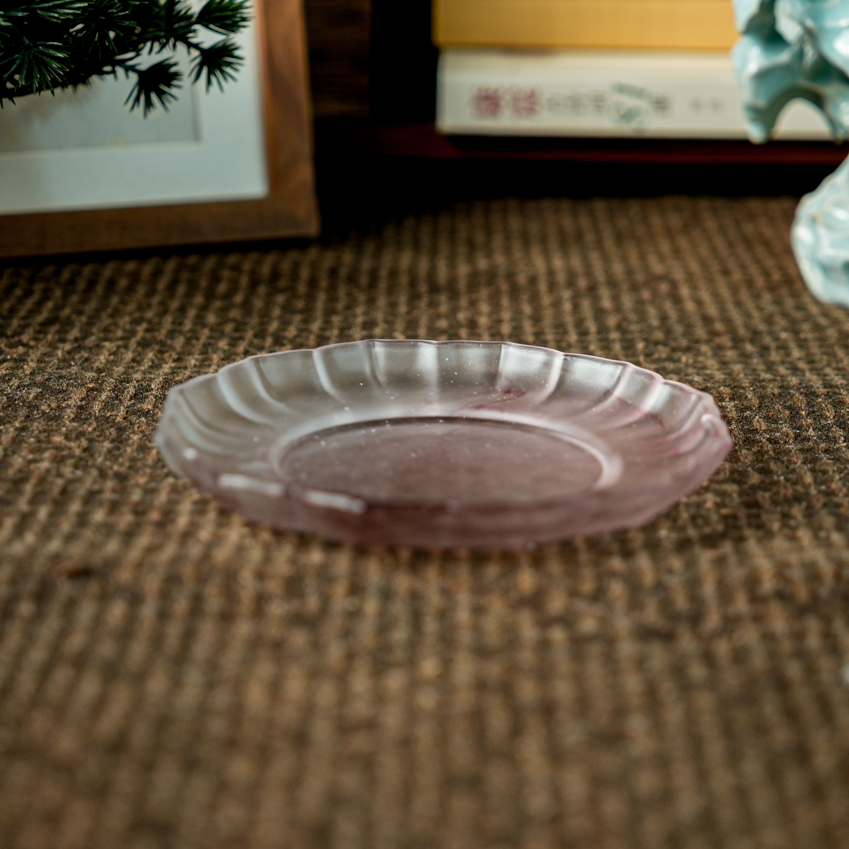 【古篱】琉璃花瓣壶承  （直径12.7cm*高 2cm）GLS052