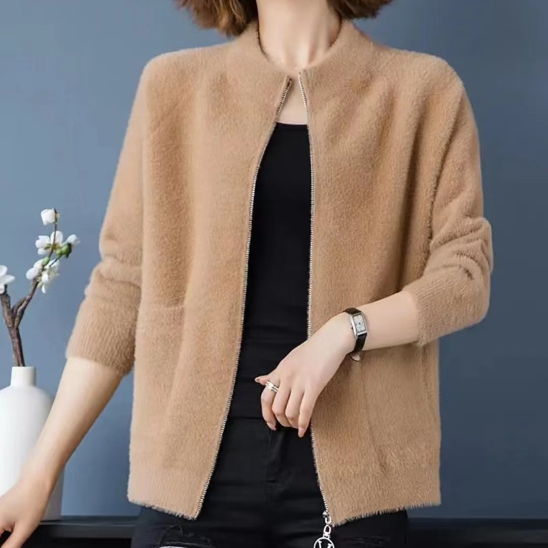 外搭针织洋气纯色宽松时尚韩版短款春秋百搭长袖气质休闲秋冬针织