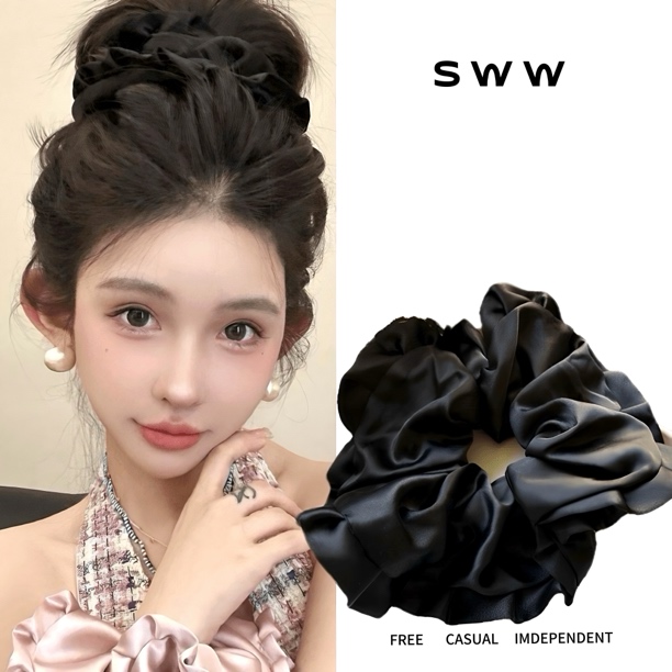 SWW超韩枕头发圈不伤发超大大肠发圈芭蕾风气质缎面发圈发饰头饰
