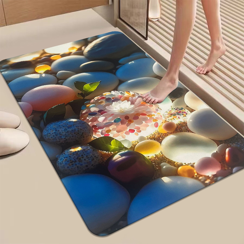 硅藻泥吸水防滑地垫随机一张地毯