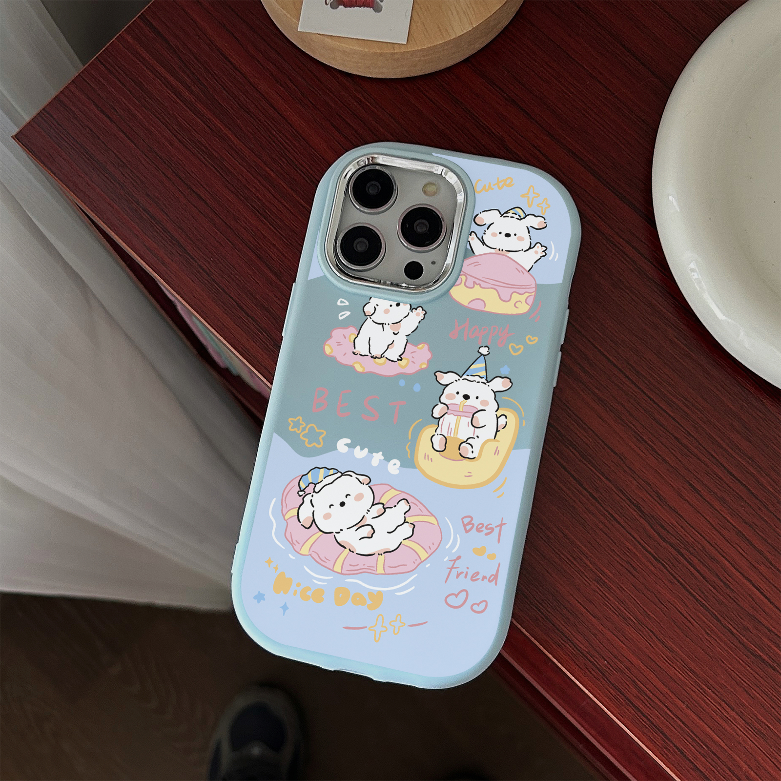 游泳狗狗苹果15promax手机壳iPhone14新7/8plus软13/12/11/xr卡通