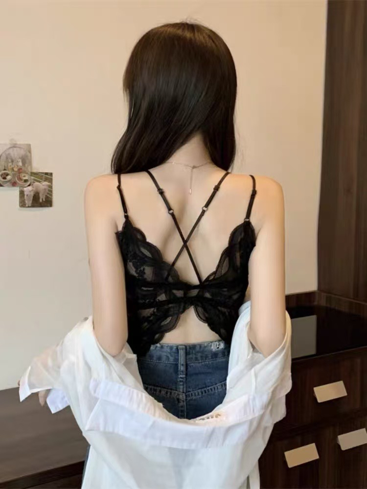 金丝绒新款背心秋季美背打底背心西装外套内搭吊带