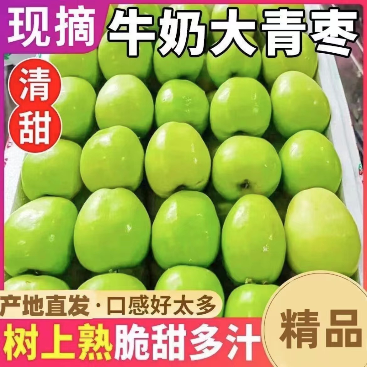 云南特产元江牛奶大青枣鲜枣肉质厚实脆甜应季水果
