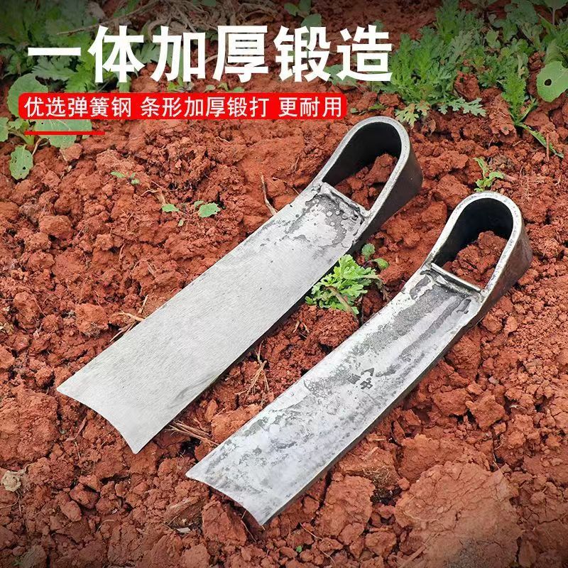 手工锻打优选挖笋专用锄挖土除草锄挖树根耐磨淬火战备镐户外锄头
