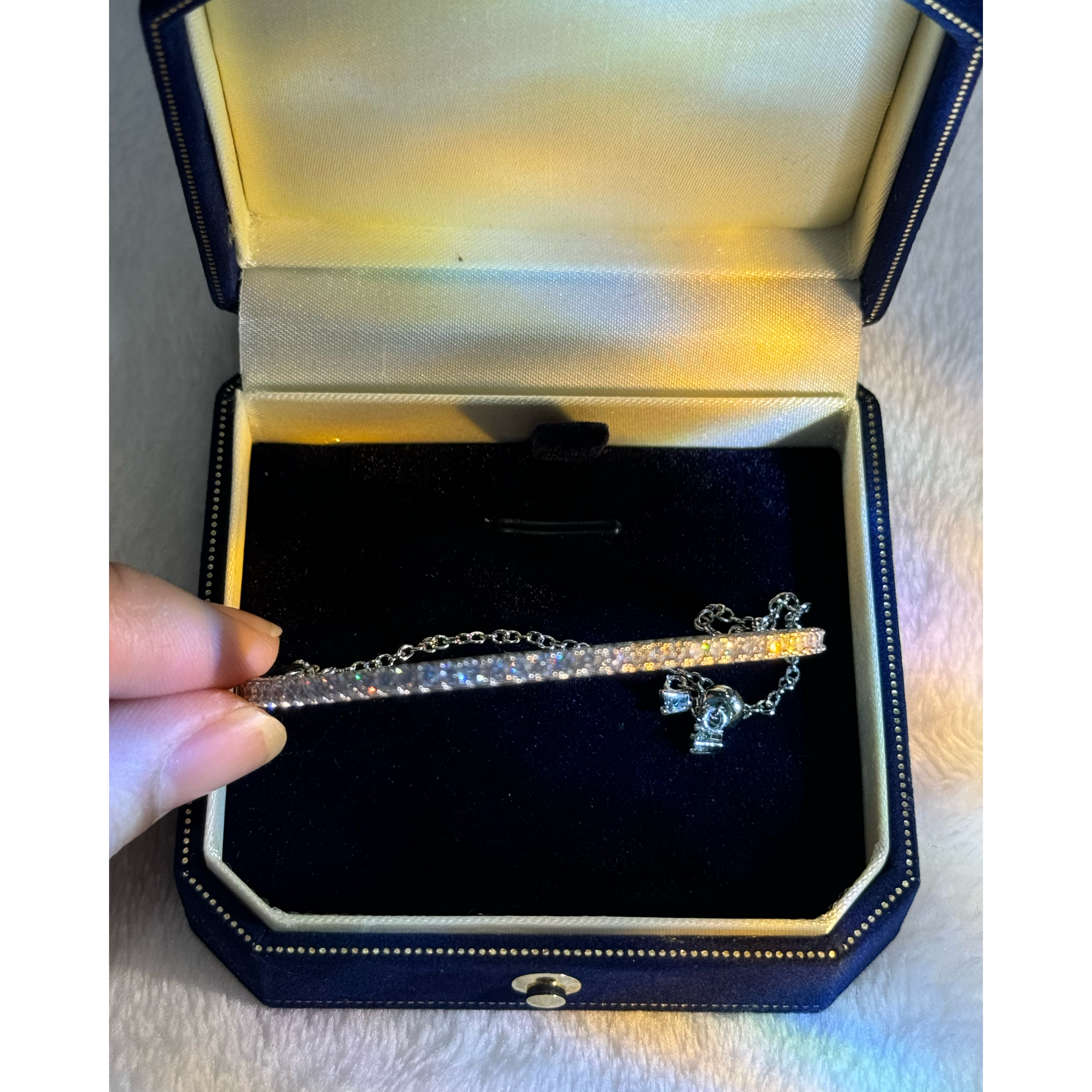 铜合金合成锆石手链 时尚轻奢微笑百事达手链 P0534