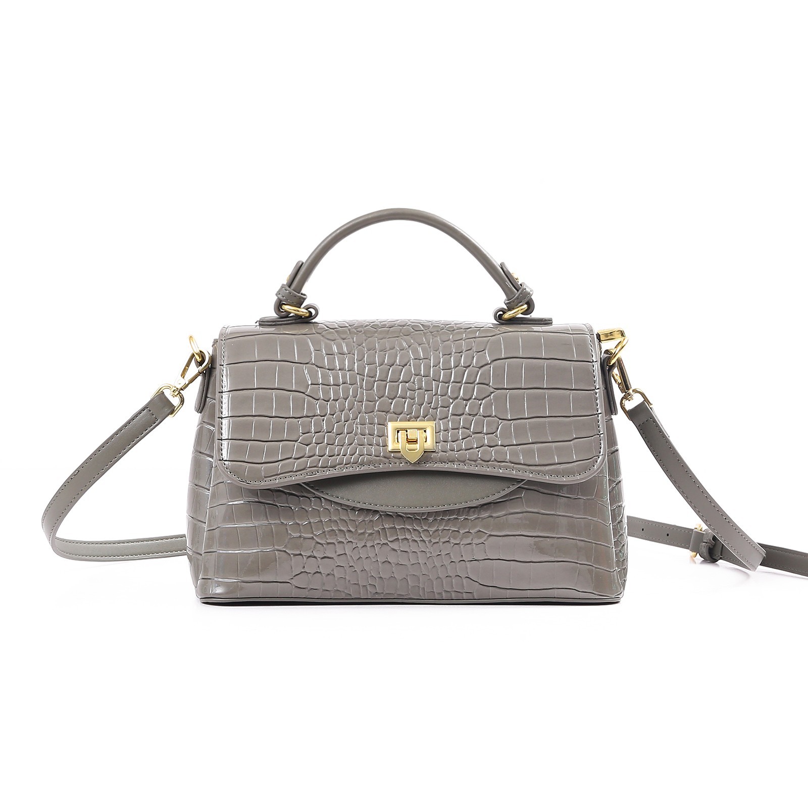 【赫本千金】2025春夏新款黑色百搭鳄鱼纹大包时尚手提单肩女包A272