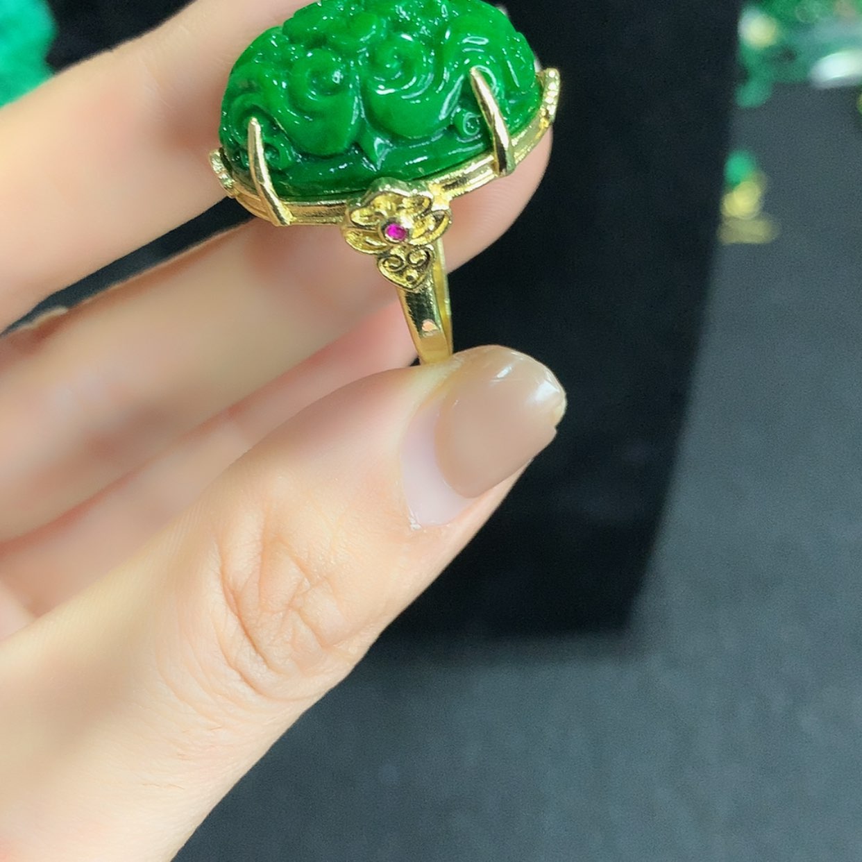 【闪购商品】翡翠戒指银S925镶嵌