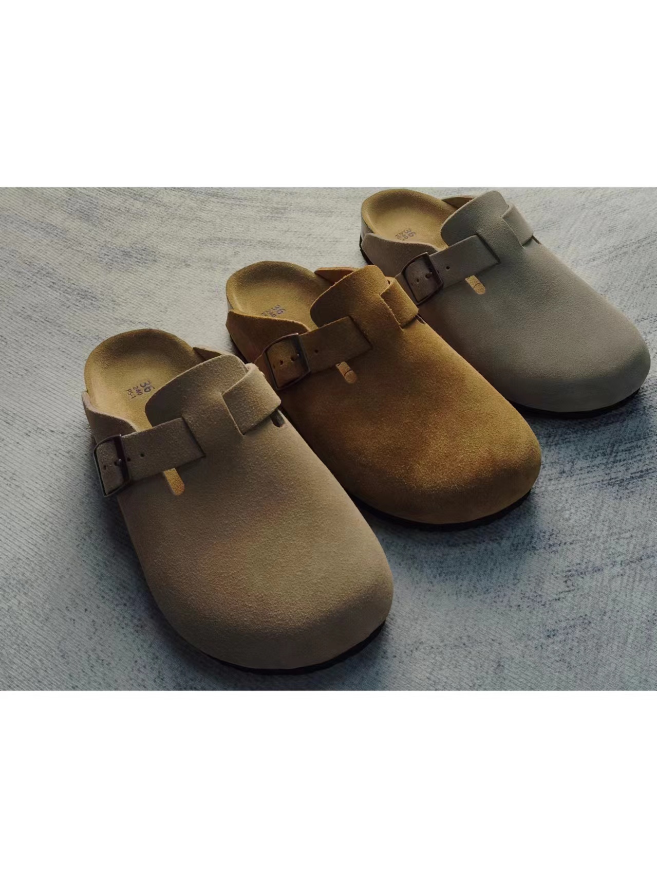 2024新款女鞋牛反绒半包平底外穿拖鞋休闲懒人鞋网红款夏季