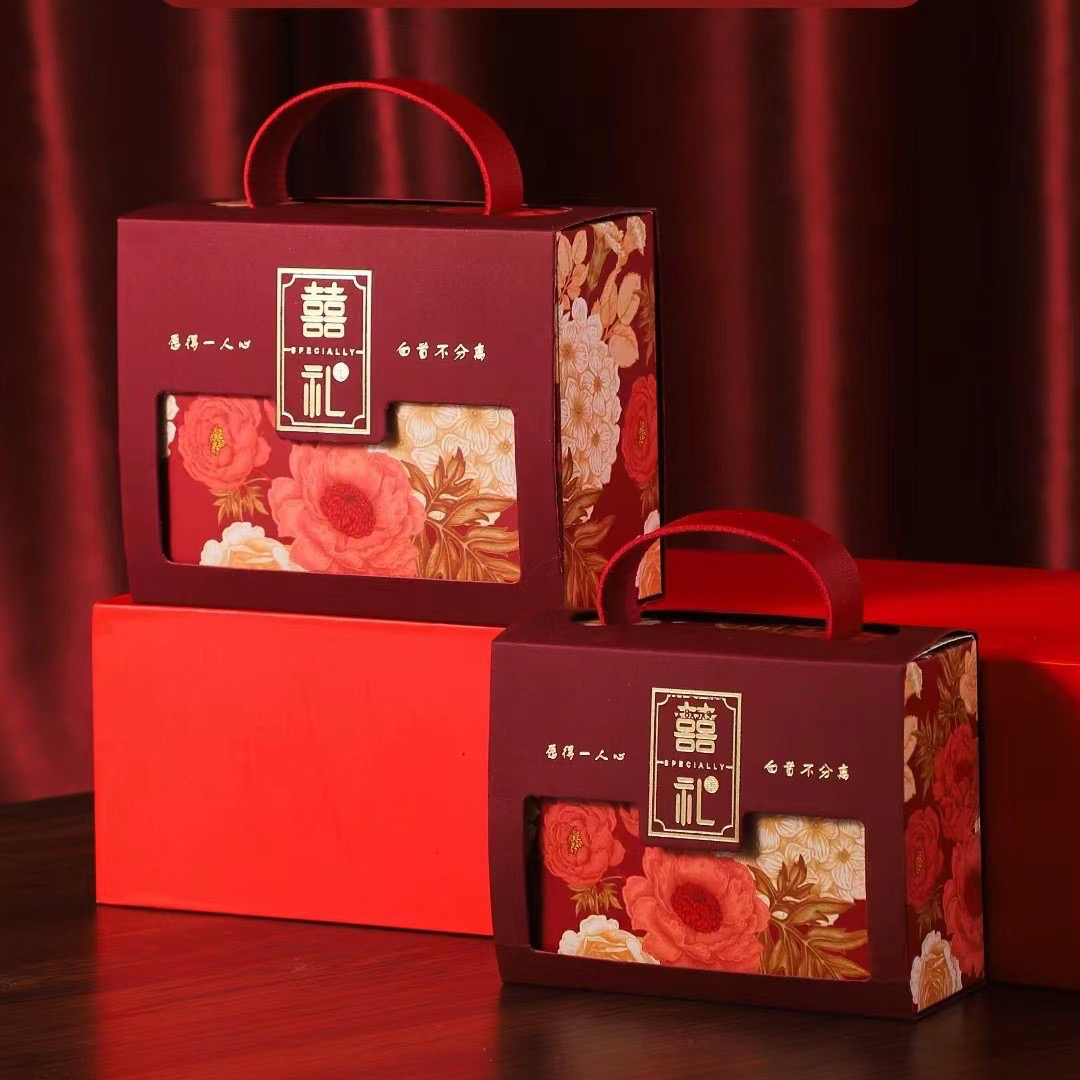 中式手提喜糖盒子袋子结婚订婚专用婚礼喜糖盒2024新款高品质糖盒